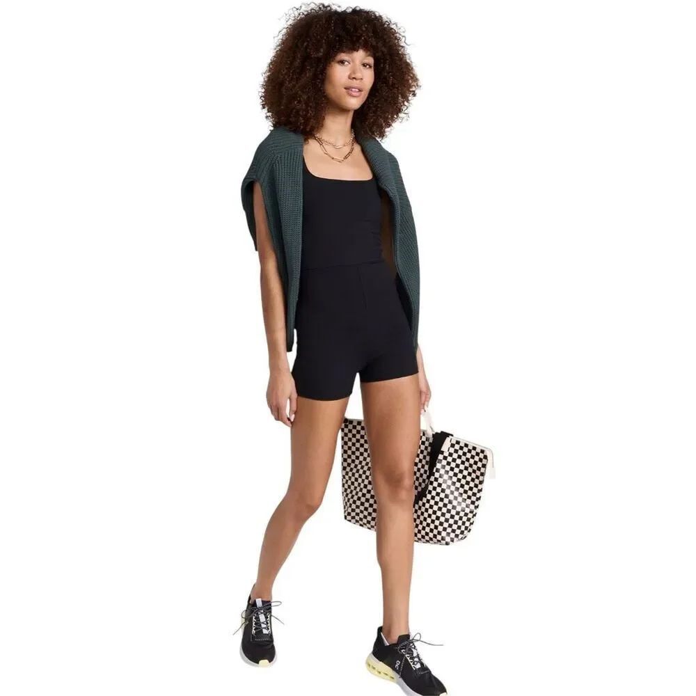 Reformation Active Dev Ecostretch Short Jumpsuit in Black Women’s Size Small S